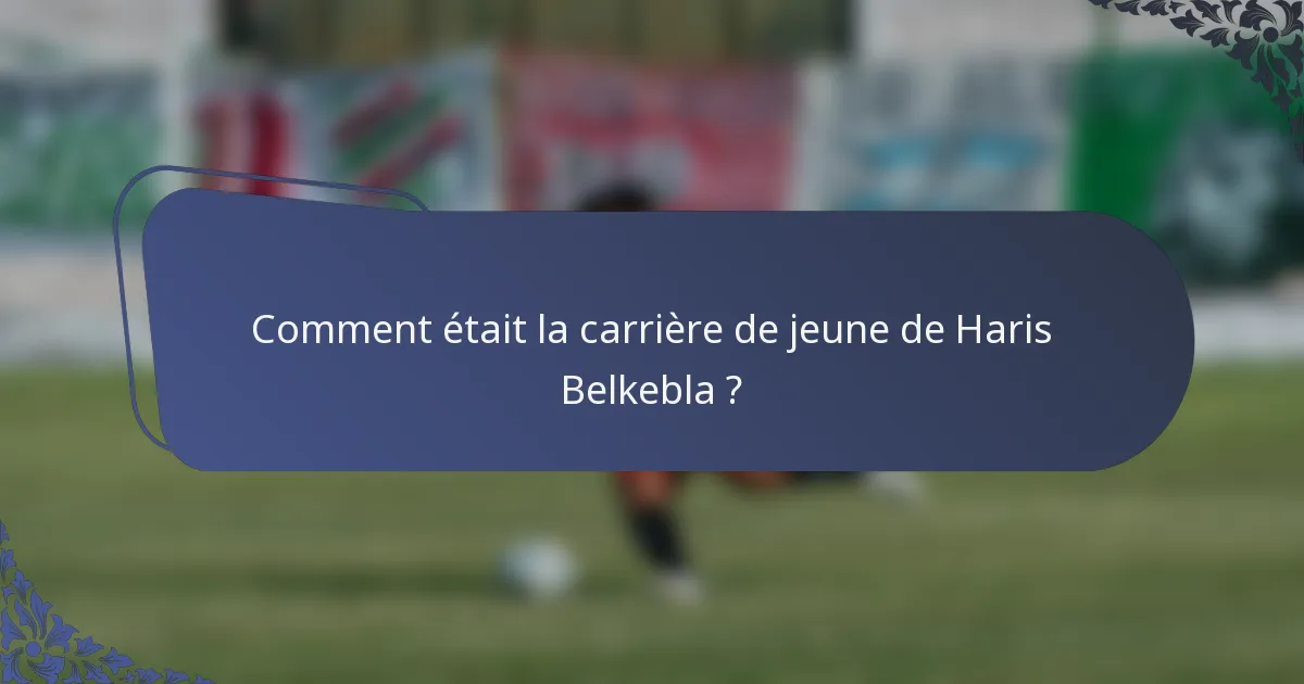 Comment était la carrière de jeune de Haris Belkebla ?
