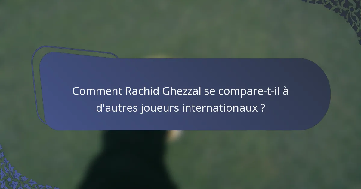 Comment Rachid Ghezzal se compare-t-il à d'autres joueurs internationaux ?