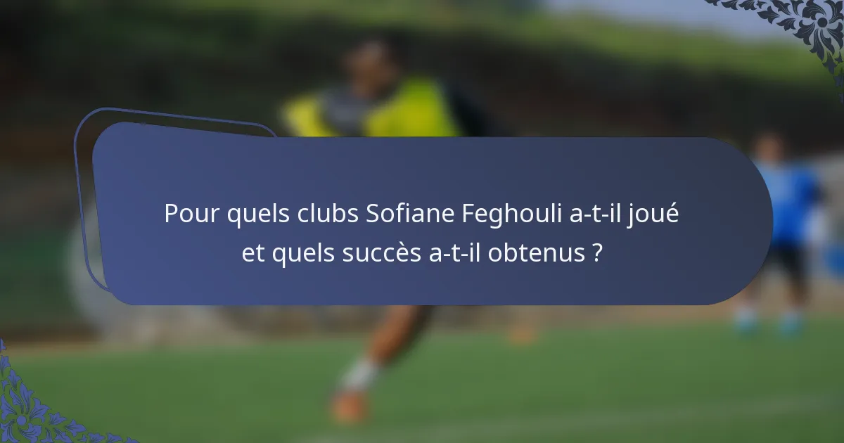 Pour quels clubs Sofiane Feghouli a-t-il joué et quels succès a-t-il obtenus ?