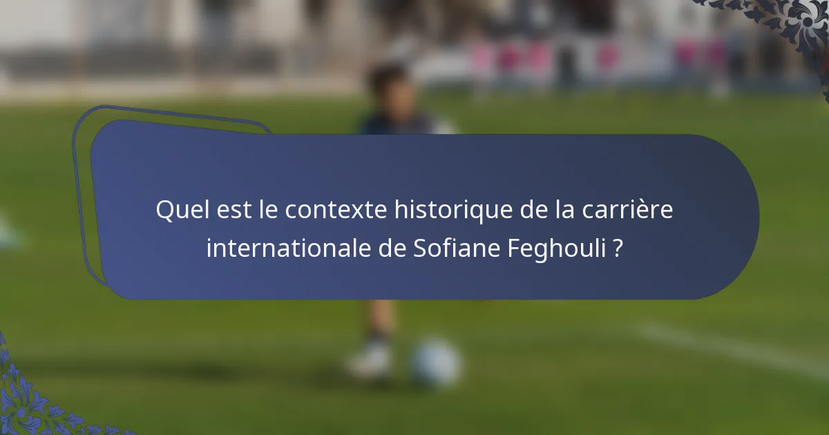 Quel est le contexte historique de la carrière internationale de Sofiane Feghouli ?
